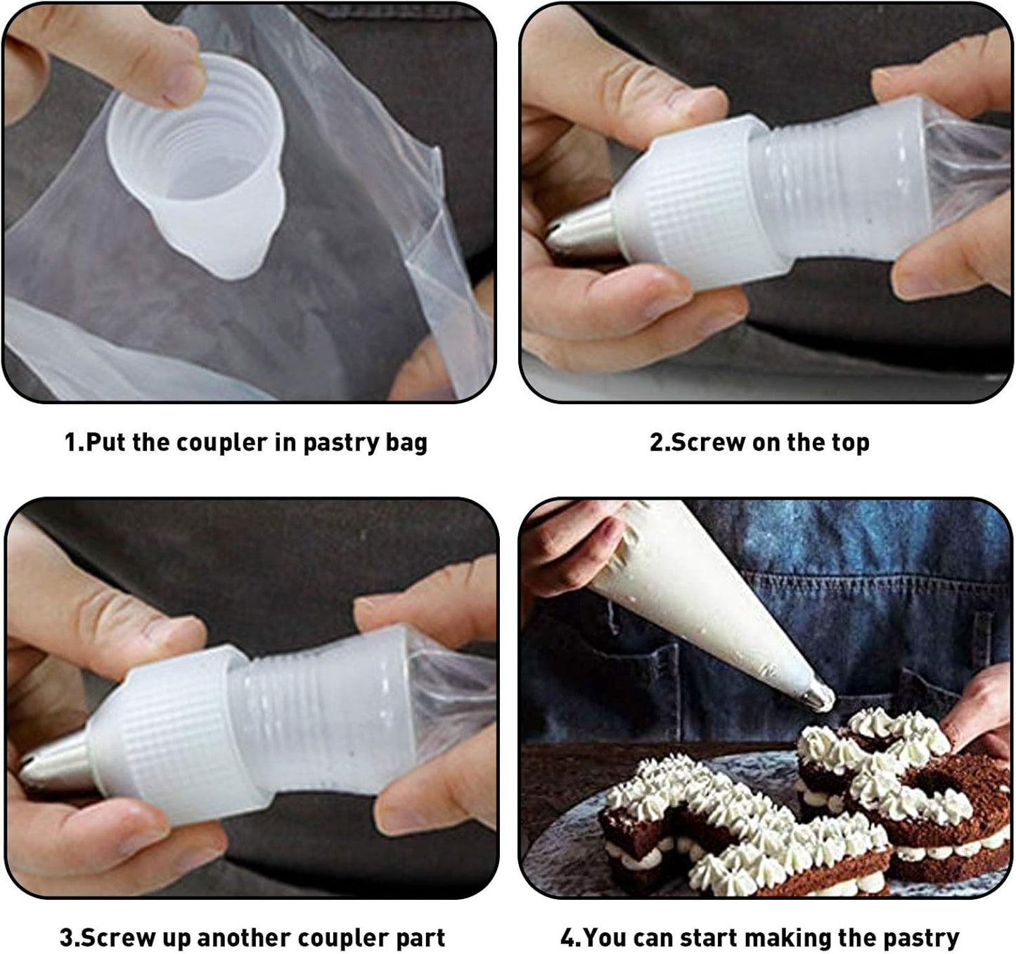 Piping Bags Disposable, 100 Pieces 14 Inch Heavy Duty Anti Burst Piping Pastry Bags