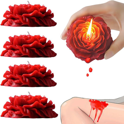YGOJKE Low Temperature Candles,Romantic Wax Play Candles Low Heat for Lovers Couples Heart Rose Scented Luminous Adult