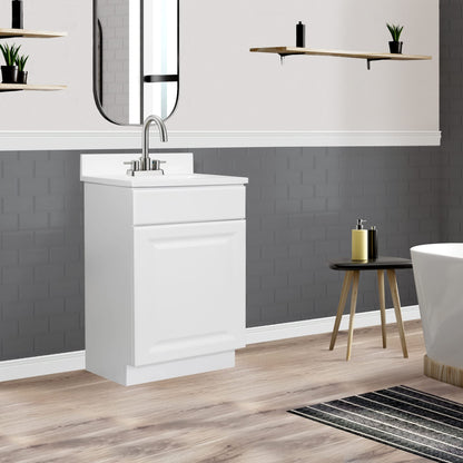 Design House Wyndham 19 Inch Bathroom Vanity with Cultured Marble Vanity Top - Unassembled Bathroom Vanity with Sink, White