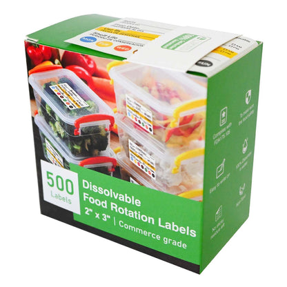 L LIKED Dissolvable Food Labels 2”x 3" No Residue Food Storage Labels for Kitchen，Washable Mason Jar Labels, Bottle Labels Easy to Write -500 Labels(Matte White…