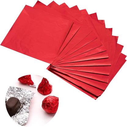5.9 x 5.9 Inch Square Aluminium Foil Packaging Candy Wrappers, 200 Piece Sugar Wraps Paper for DIY Candies and Chocolate