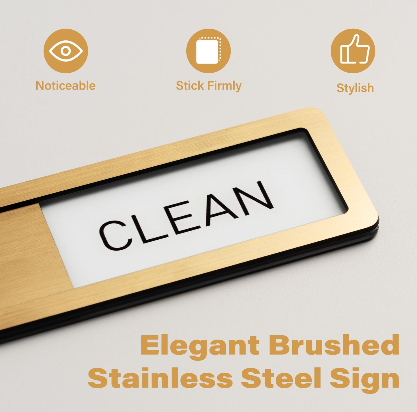 Dishwasher Magnet Clean Dirty Sign - Stainless Steel Dishwasher Magnet Sign - Clean & Dirty Dishwasher Slider Indicator - Kitchen Organizers and Storage
