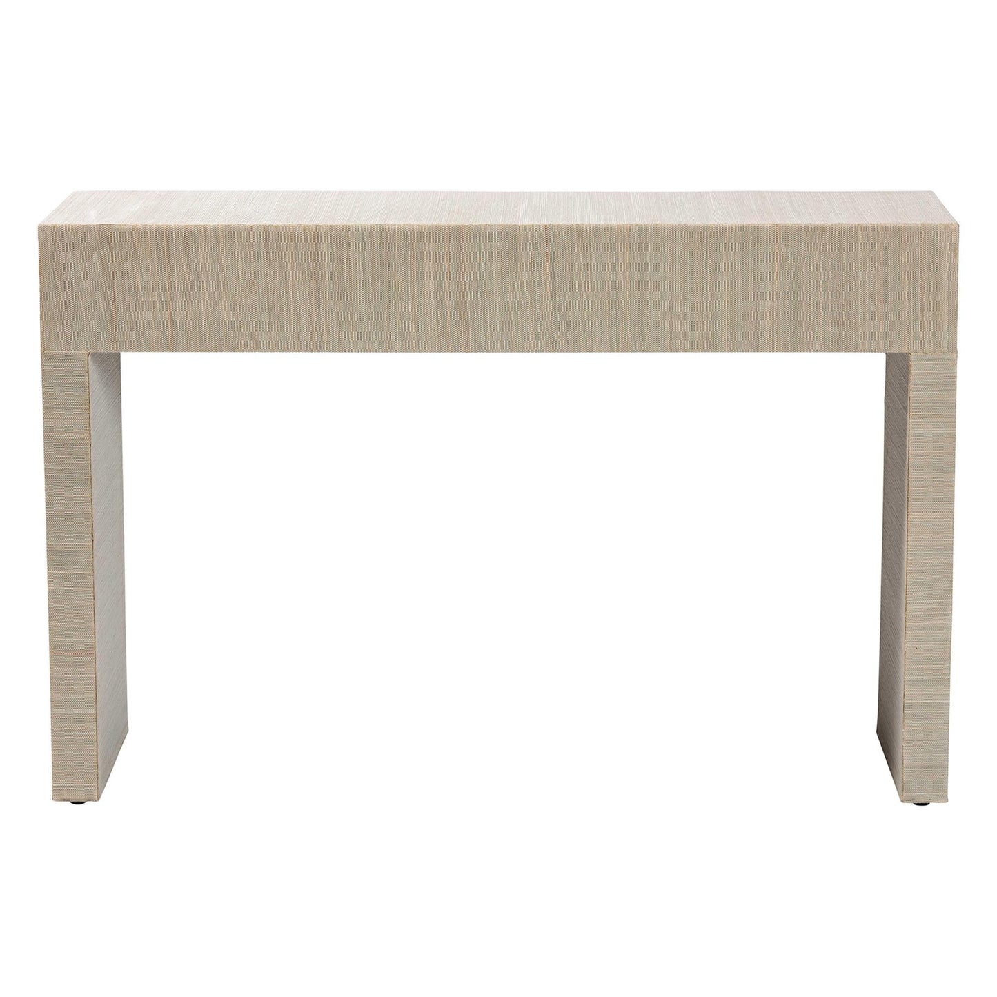 bali & pari Cielo Bohemian Woven Natural Grasscloth 3-Drawer Console Table