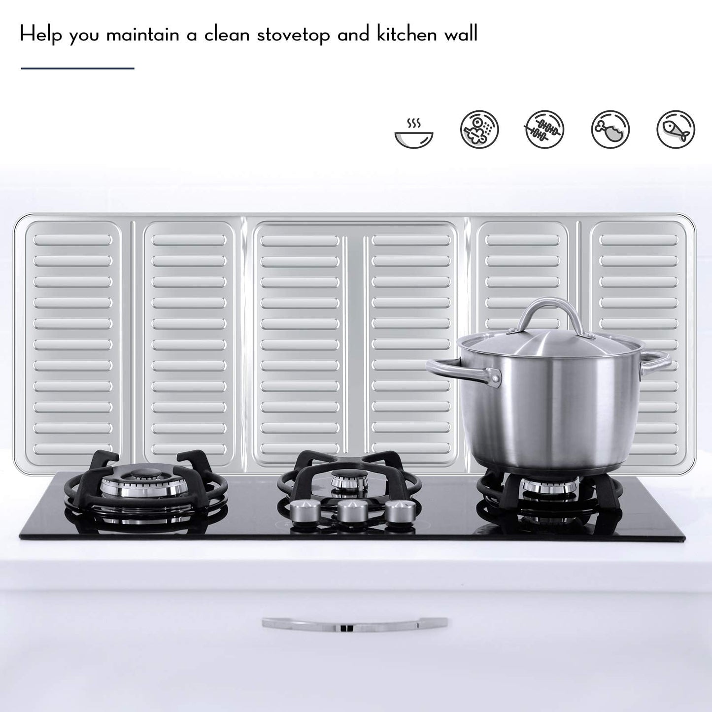 2 Pieces Splatter Guards for Frying Stove Splatter Guard Anti Oil Barrier Nonstick Aluminum Oil Shield Guard for Kitchen Cooking Guard