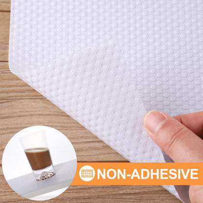 FLPMIX Shelf Liner White - Waterproof Pantry Cabinets Liners - Washable Non-Adhesive Kitchens Drawer Paper - Easy to Cut EVA Bathroom Cupboard Mat 17.7" X 96Inch