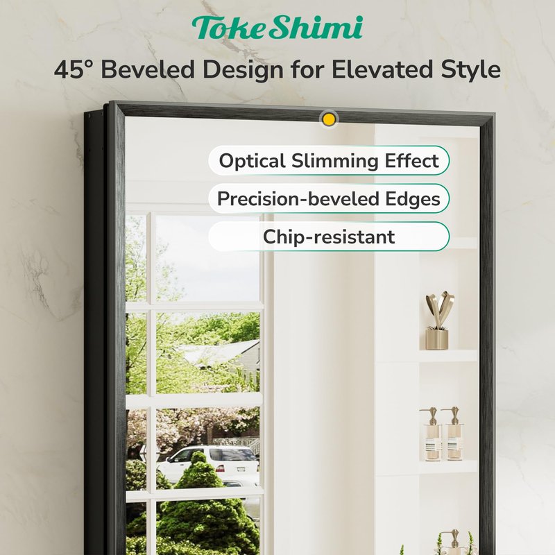 TokeShimi 14x18 Bathroom Medicine Cabinet with Mirror, Assembly Required, Black Recessed Medicine Cabinet, 1 Stepless Adjustable Shelves, Beveled Aluminum Frame, Tempered Glass