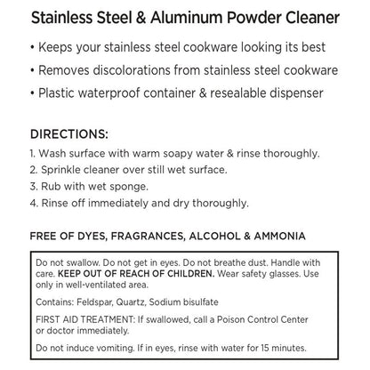 All-Clad Specialty Powder Stainless Steel Cleaner and Polish 12 Ounce Pots and Pans, Cookware White