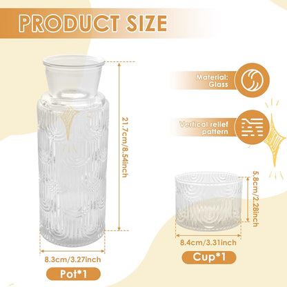 1Pcs Set Set Clear Night Carafe and Glass Dust Proof Glass Water Bottles with Cup Kit Versatile Night Water Bottle