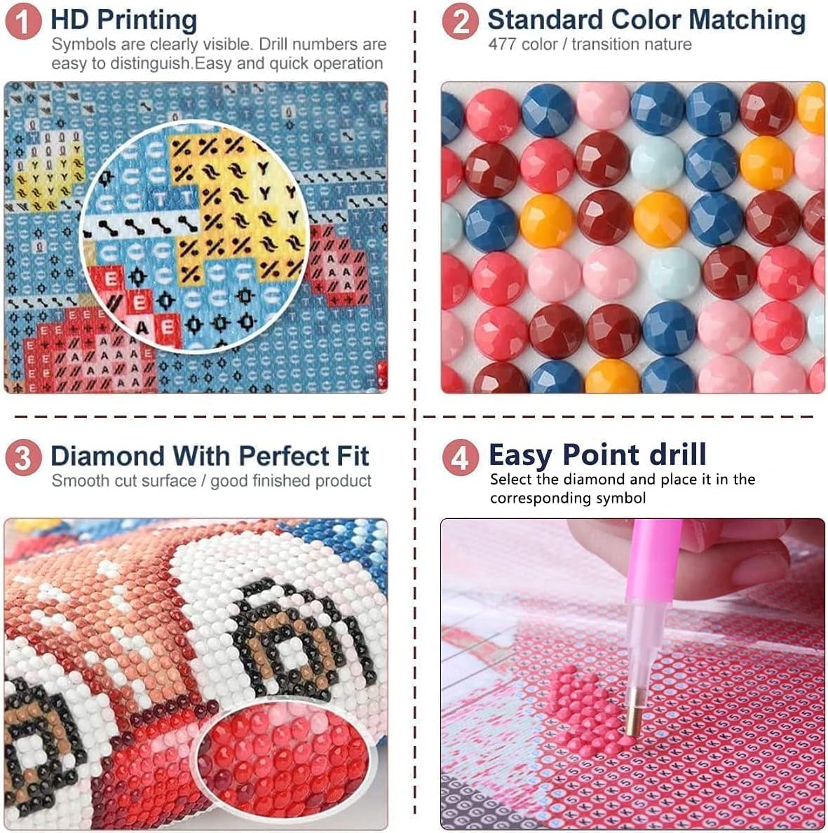 DAZZLEDOTS Diamond Art Kits for Adults, 6-Pack Gothic Girl Diamond Painting Kits for Beginner Princess Round 5D Full Drill Diamond Dots Crafts for Home Wall Decor Gifts 12x16 Inch