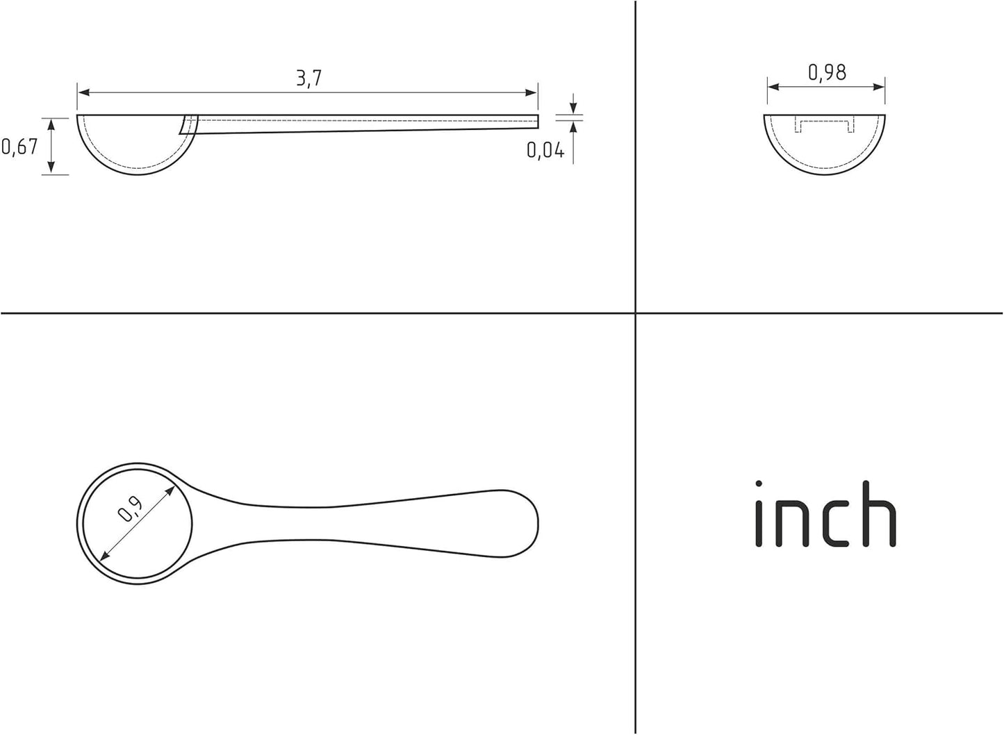 2.5g (5ml) Pack 5 1/2 Plastic Measuring Spoons of Mini Scoops for Protein Poweder, Baby Formula, Coffee, Protein
