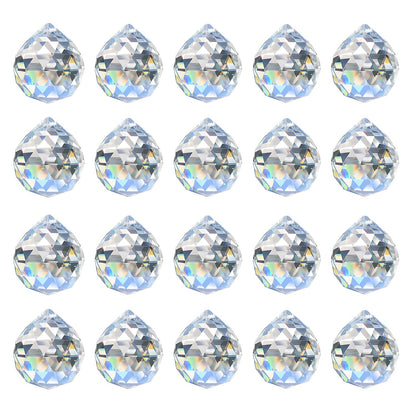 MerryNine Crystal Sun Catcher, 20pcs 0.8"/20mm Crystal Suncatcher Prism for Windows Hanging, Prisms Beads Ball Pendants Rainbow Maker for Fengshui, Home Room Decor, Indoor Windows