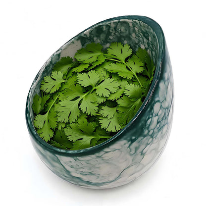 MGMGART Pottery Herb Stripper Bowl Handmade Green Glazed Ceramic Kitchen Gadget with Four Sizes Holes for Rosemary Parsley Basil Kale Detach Leaves from Stem
