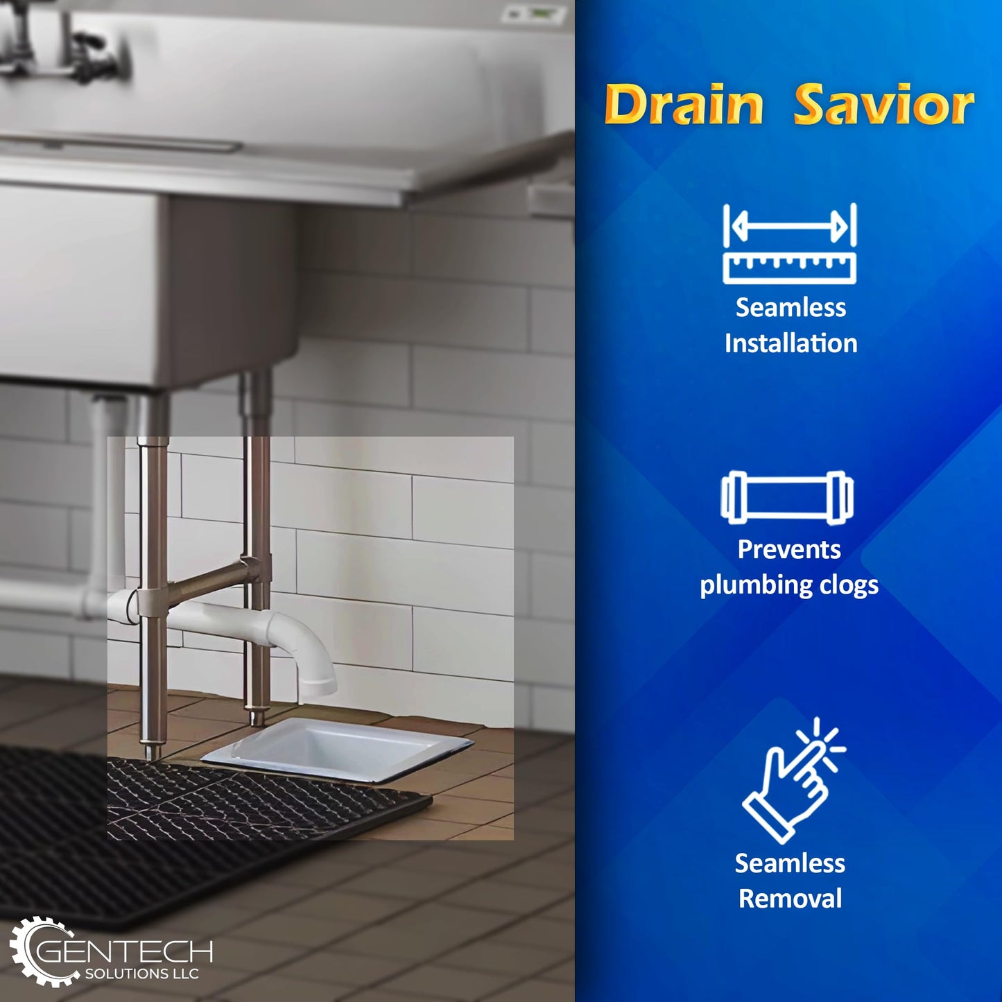 Drain Savior - 4" Commercial Floor Drain Strainer, 6" Tall, Cylindrical Mesh 316 Stainless Steel, Ideal for Restaurants, Commercial Kitchens, Manufacturing Plants