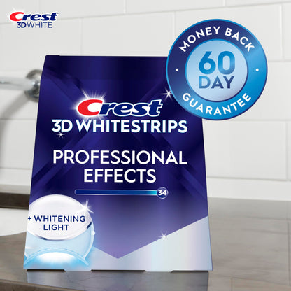 Crest 3D Whitestrips, Radiant Express with LED Accelerator Light, Teeth Whitening Strip Kit, 40 Strips (20 Count Pack)