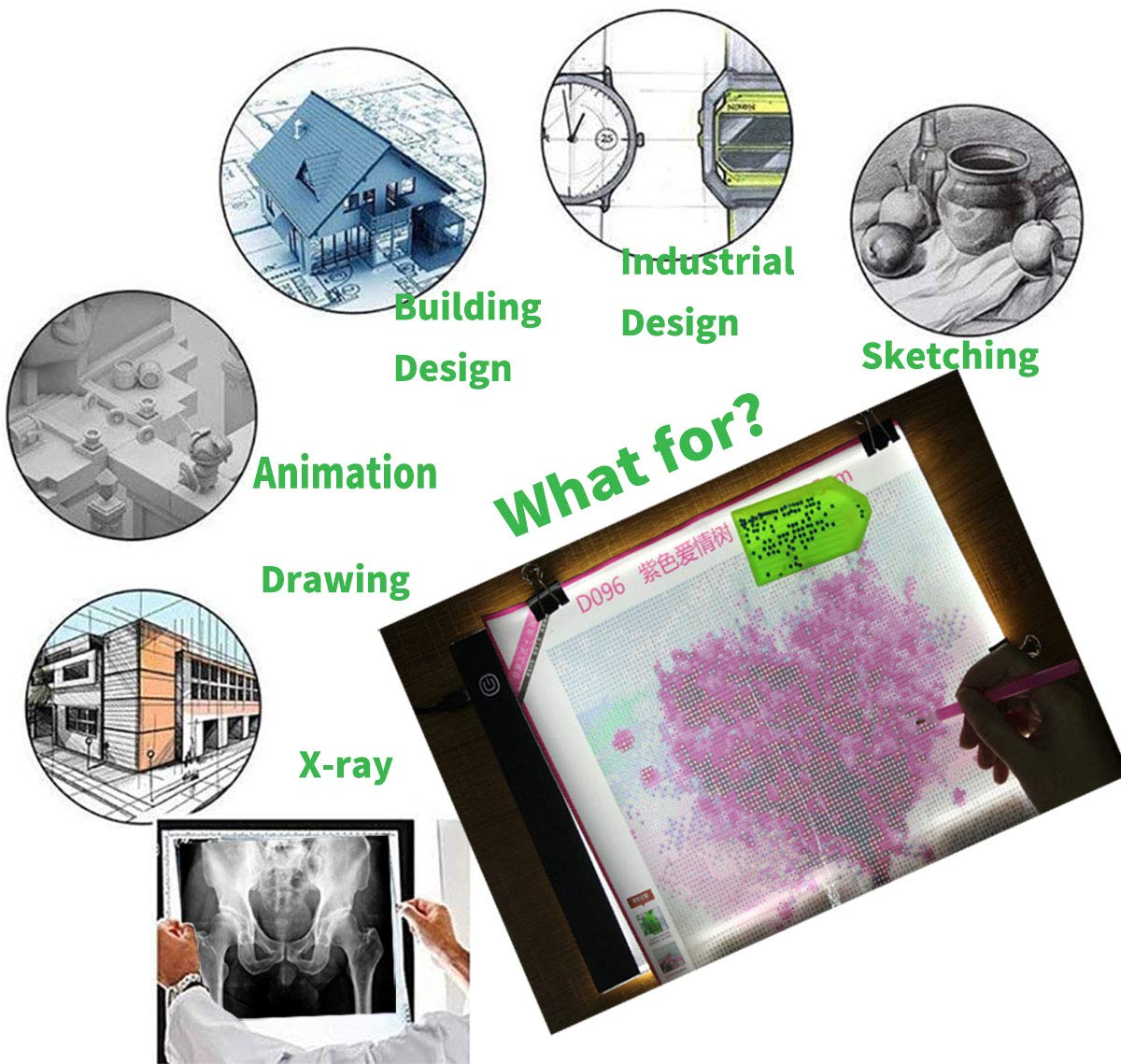 Small A5 Ultra-Thin Portable LED Tracing Light Box Dimmable Tracer Pad Board Adjustable Brightness for Artists Drawing Sketching Trace Animation Artcraft 5d Diamond Painting