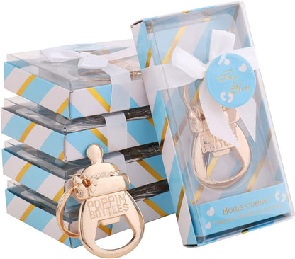 24 Pack 24) POPPIN BOTTLES Key Chain Bottle Opener Boy Baby Shower Favors for Guests,Boy Baby Shower Souvenirs Bottle