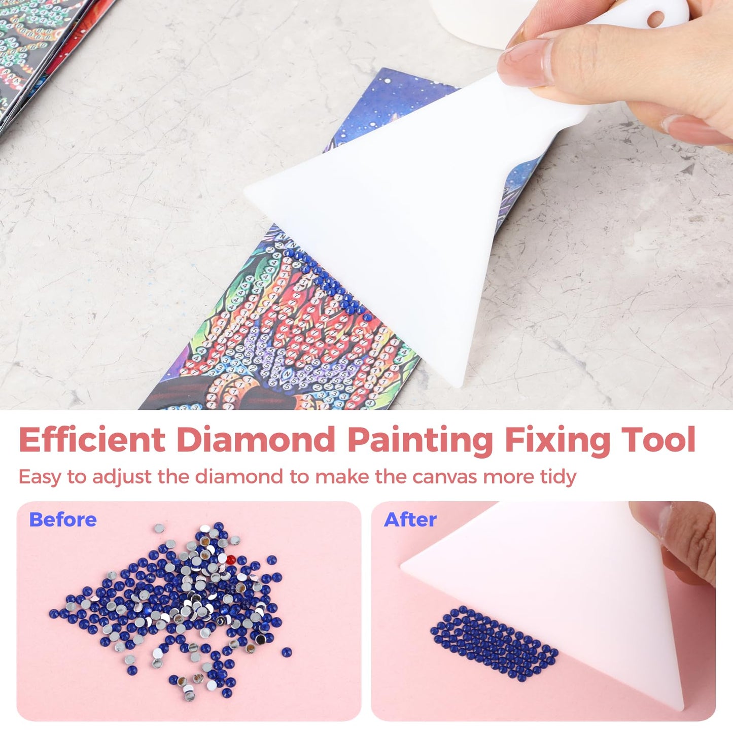 Varku Diamond Painting Ruler Set - 14 Pcs Stainless Steel Mesh Ruler With 4 Fixing Tools for Round & Square Drill Art