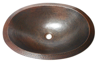 Simply Copper 19" Oval Brushed Sedona Copper Bathroom Sink Under Mount or Drop In