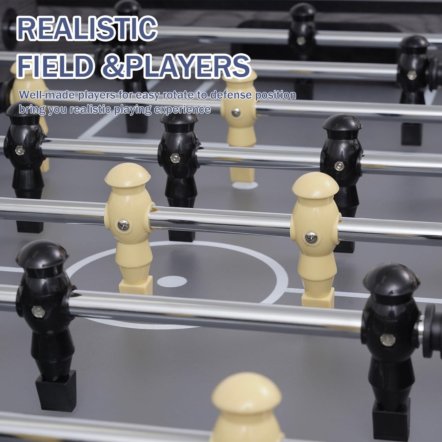 RAYKEEP Full Size Foosball Table, 54" Competition Soccer Table for Adults & Kids, Heavy-Duty Indoor Arcade Table for Game Rooms & Parties (Grey-54inch)