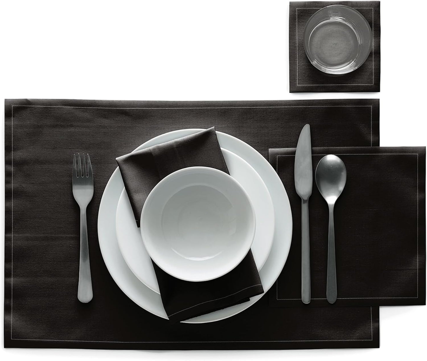 Cotton Cocktail Napkin - Black - 4.3 x 4.3 in - 50 units per roll