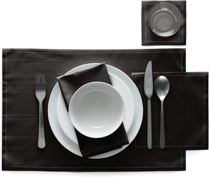 Cotton Cocktail Napkin - Black - 4.3 x 4.3 in - 50 units per roll