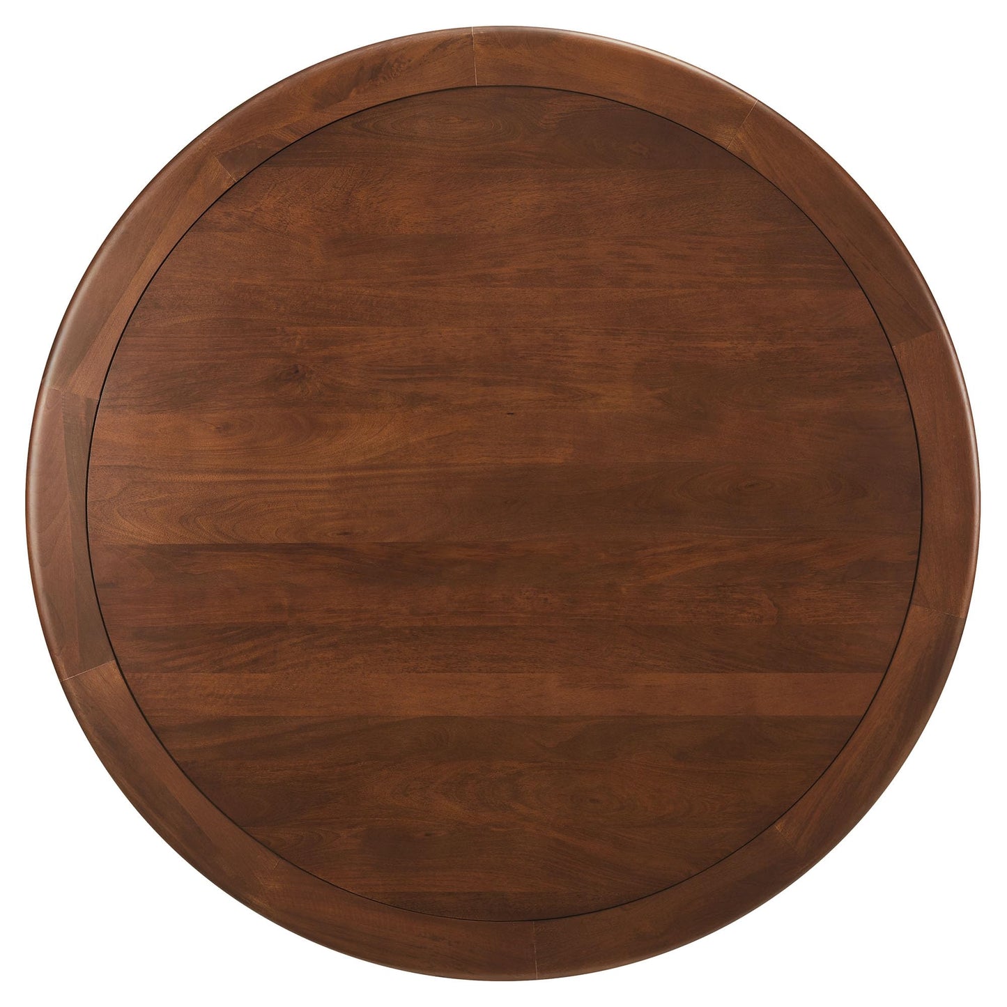 Modway Lippa 60 Inch Round Wood Dining Table with Metal Pedestal in Brass Walnut - Modern Industrial Dining Table for 6 People - Solid Wood Tulip Kitchen Table