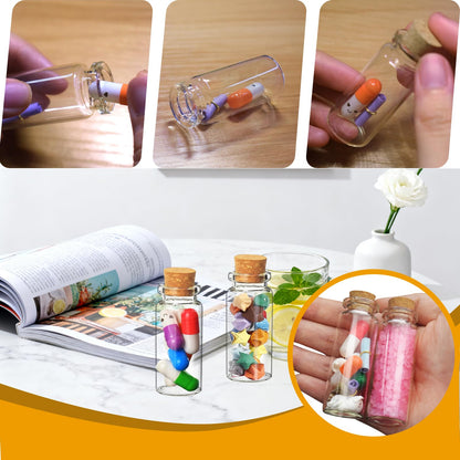 100Pcs 12ml Mini Glass Bottles with Cork Stoppers - Small Clear Vials for DIY Crafts, Wedding Favors, Halloween Decor, Wishing Spell Jars, Includes Funnel-(22 * 60 mm)