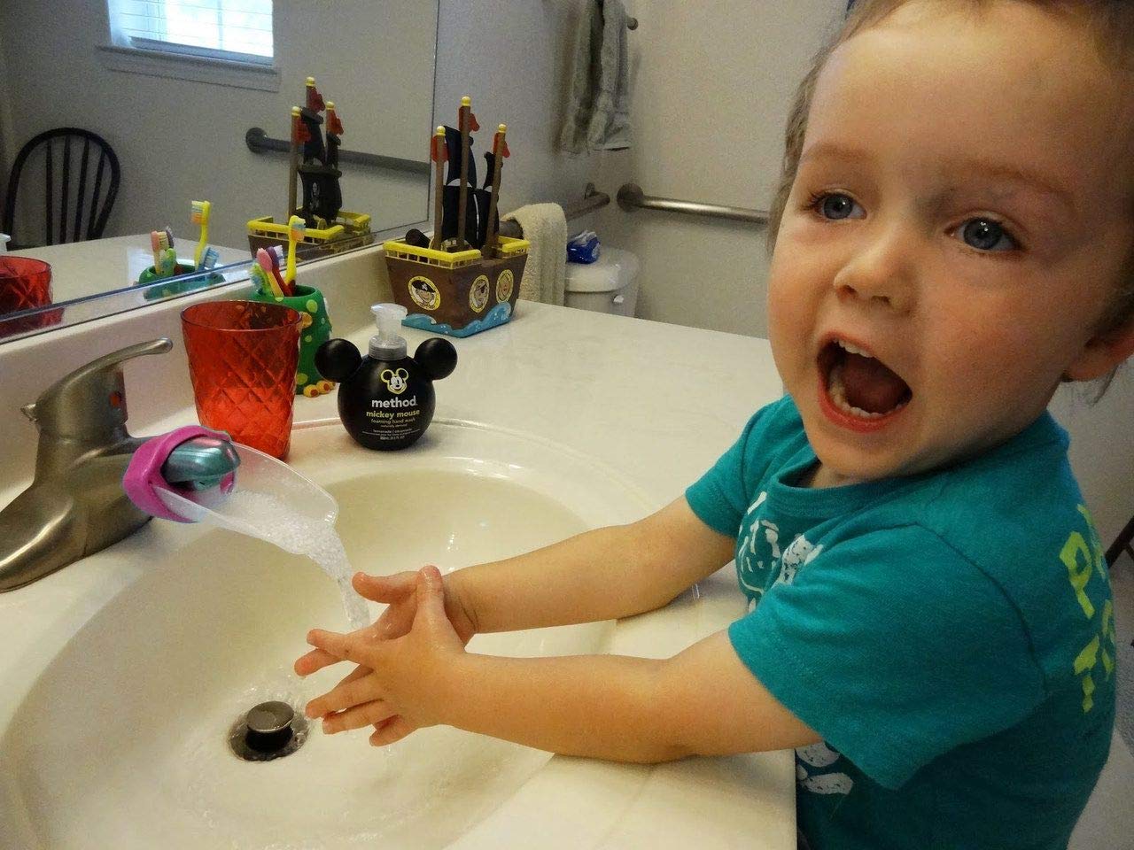 Aqueduck Faucet Extender. Connects to Sink Faucet to Make Washing Hands Fun and Teaches Your Baby or Child Good Habits and Promote Independence to Them