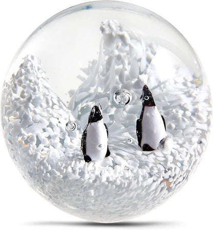 EUSTUMA Hand Blown Glass Penguin Paperweight - Unique Sea Animal Ornament for Aquariums | Perfect Birthday Gift