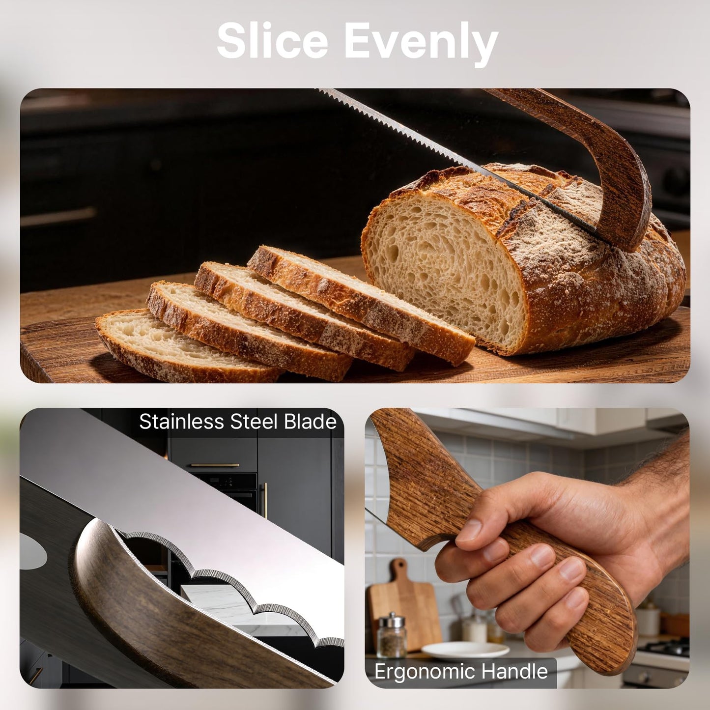 Wnfou Sourdough Bread Board Set, 16" Bread Bow Knife and Cutting Board with Crumb Tray, Magnetic Storage, Ergonomic Design, Perfect for Bagels, Homemade Bread, Ideal Baking Gift for Women