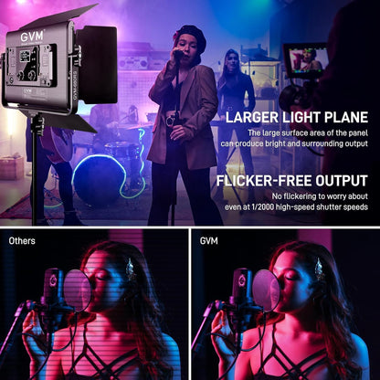 GVM RGB LED Video Light Kit, Dimmable Photography Lighting with APP Control, 680RS 50W 3 Packs Led Panel Light for YouTube Studio, Video Shooting, Gaming, Streaming, Zoom, Broadcasting, Conference