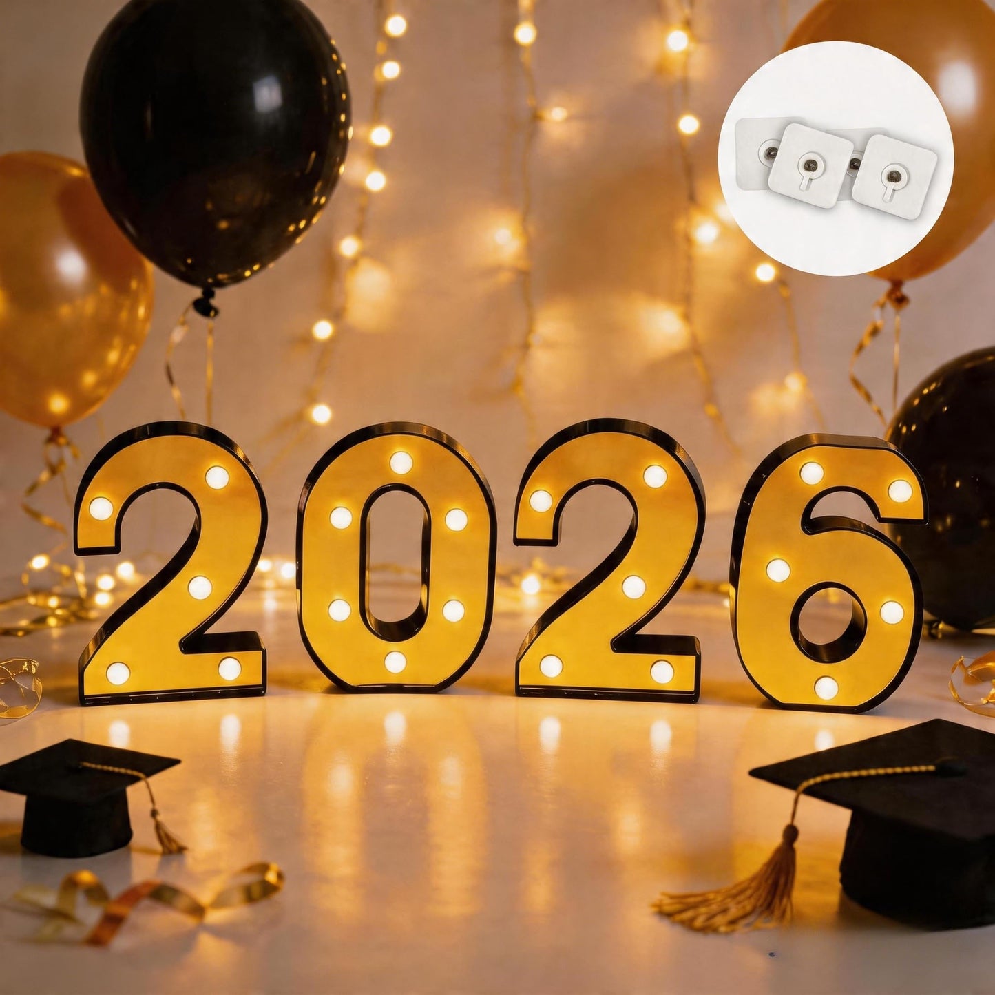 2026 Graduation Decorations Prom Decorations 2026 Black And Gold Graduation Decorations 2026 Light Up Letters 2026 Numbers For Graduation
