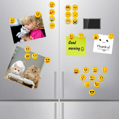 MORCART 30PCS Emoji Magnets for Fridge, Decorative School, Office, Kitchen, Funny Cute