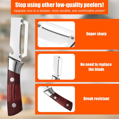 2pcs Handheld Multi-Functional Vegetable Peelers with Bottle Opener,Stainless Steel Multifunctional Fruit and Vegetable Peeler Hand Held Kitchen Tool for Apple Potato Sugar Cane