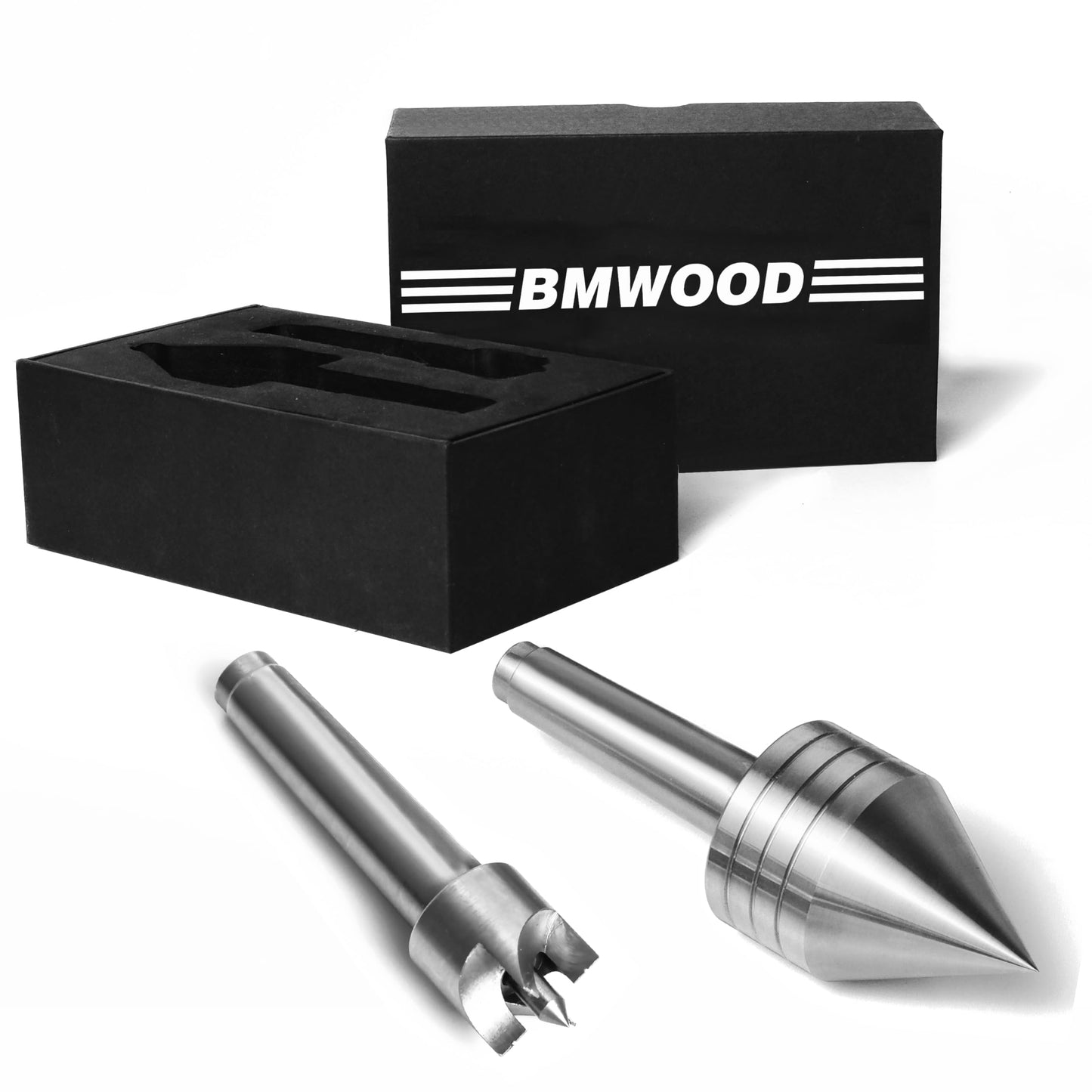 BMWOOD Woodlathe MT2 Centers Set, Live Center 1-5/8" Dia and 4 Pronged Drive Center 1" Dia