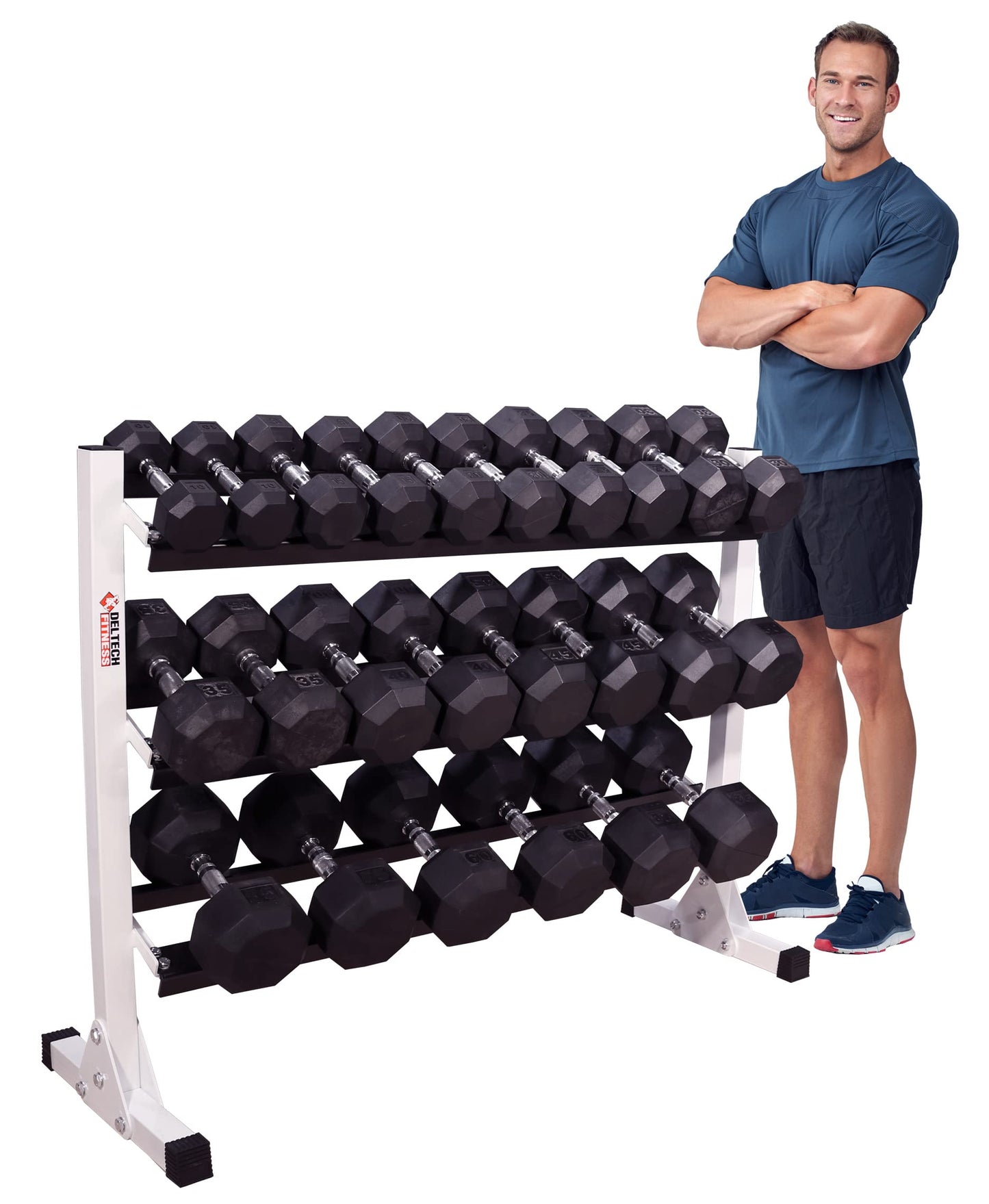 DF516- Three Tier 55" Dumbbell Rack by Deltech Fitness
