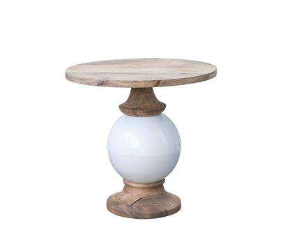 Creative Co-Op Mango Wood & Metal Round Pedestal Table