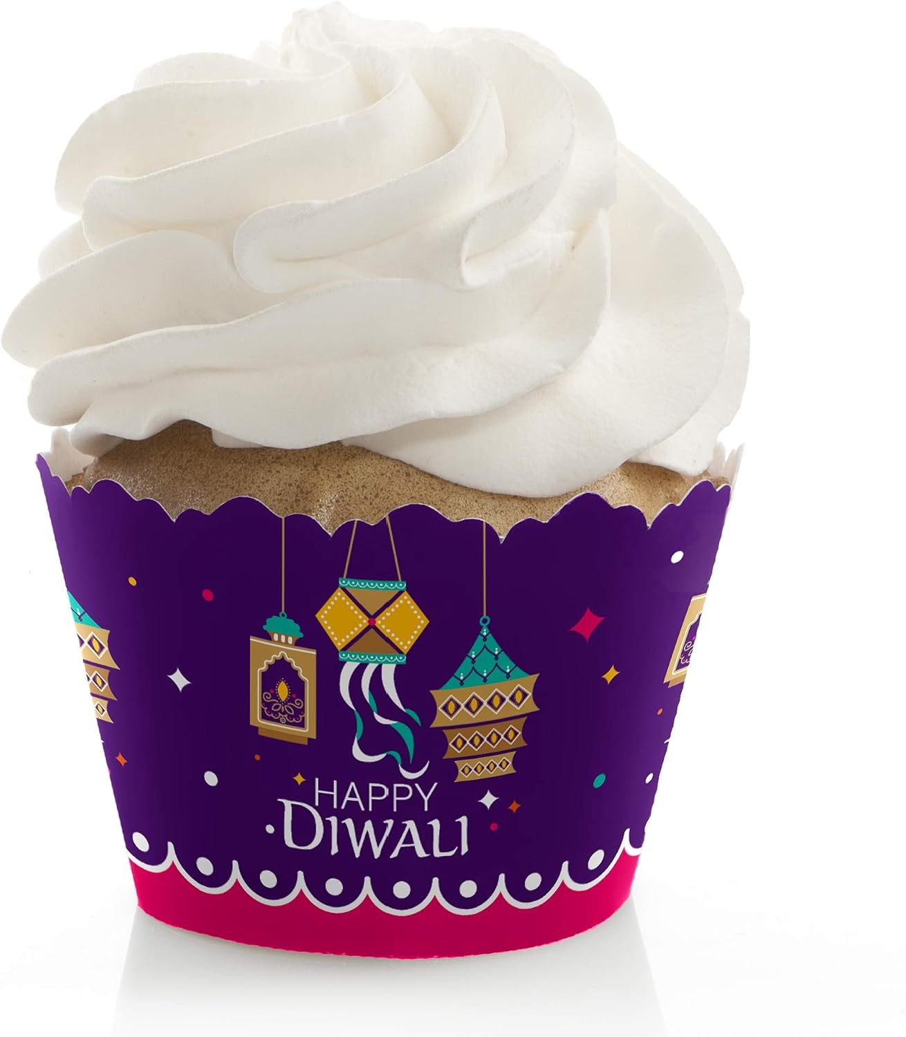 Big Dot of Happiness Happy Diwali Party Decorations - Festival of Lights Cupcake Wrappers, Set of 12