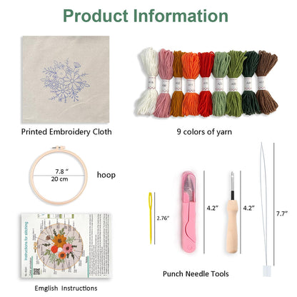 Myfelicity Punch Needle Kit, Punch Needle Kits Adults Beginner, Craft Decoration and Hobbies (Mixed Bouquet)