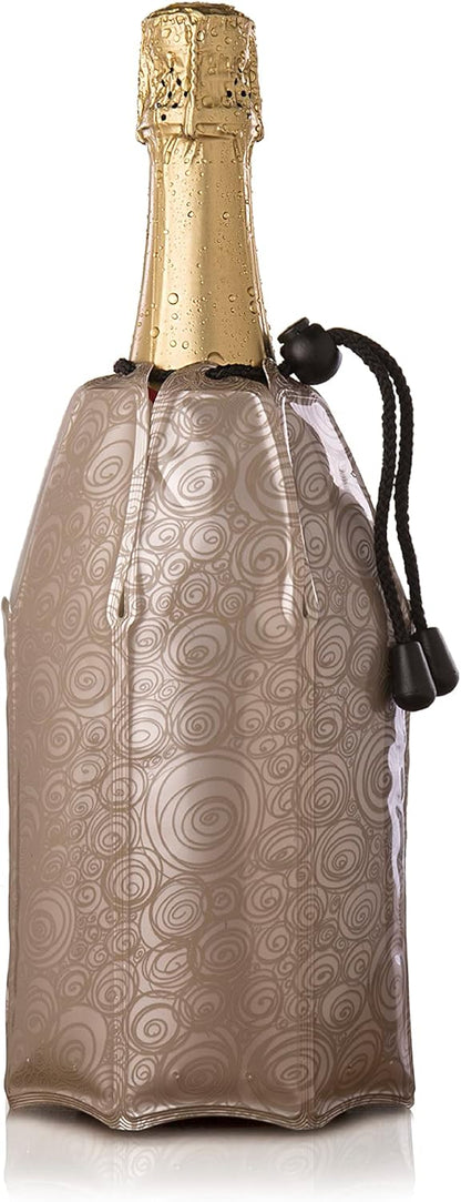 Vacu Vin Active Cooler Champagne Chiller - Reusable, Flexible Wine Bottle Cooler - Platinum, Gold - Champagne Cooler