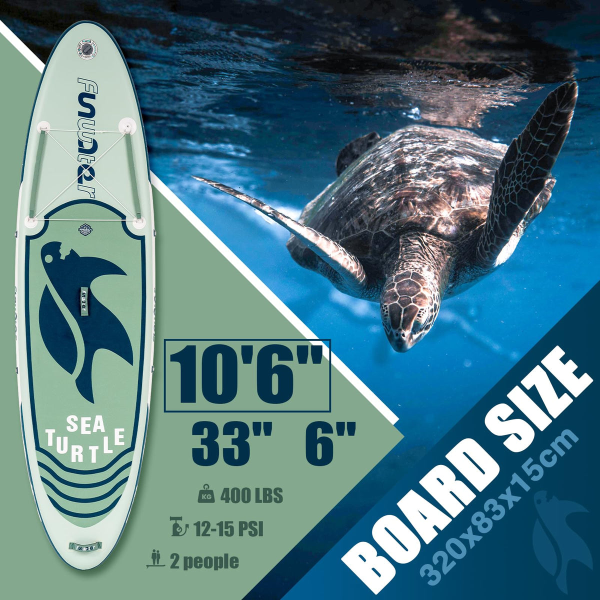 FunWater Inflatable Stand Up Paddle Board Ultra-Light Inflatable SUP Board Paddle Blow up Paddle Boards for Adults with SUP Advanced Accessories, Double-Ended Paddle, Seat, Pump, Backpack, Leash