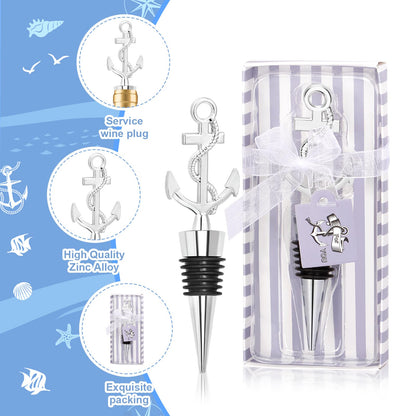 30PCS Anchor Wine Stopper and Nautical Themed Party Favors for Sailors Anchor Stoppers Wine Holiday Birthday Party Decor (Sliver)
