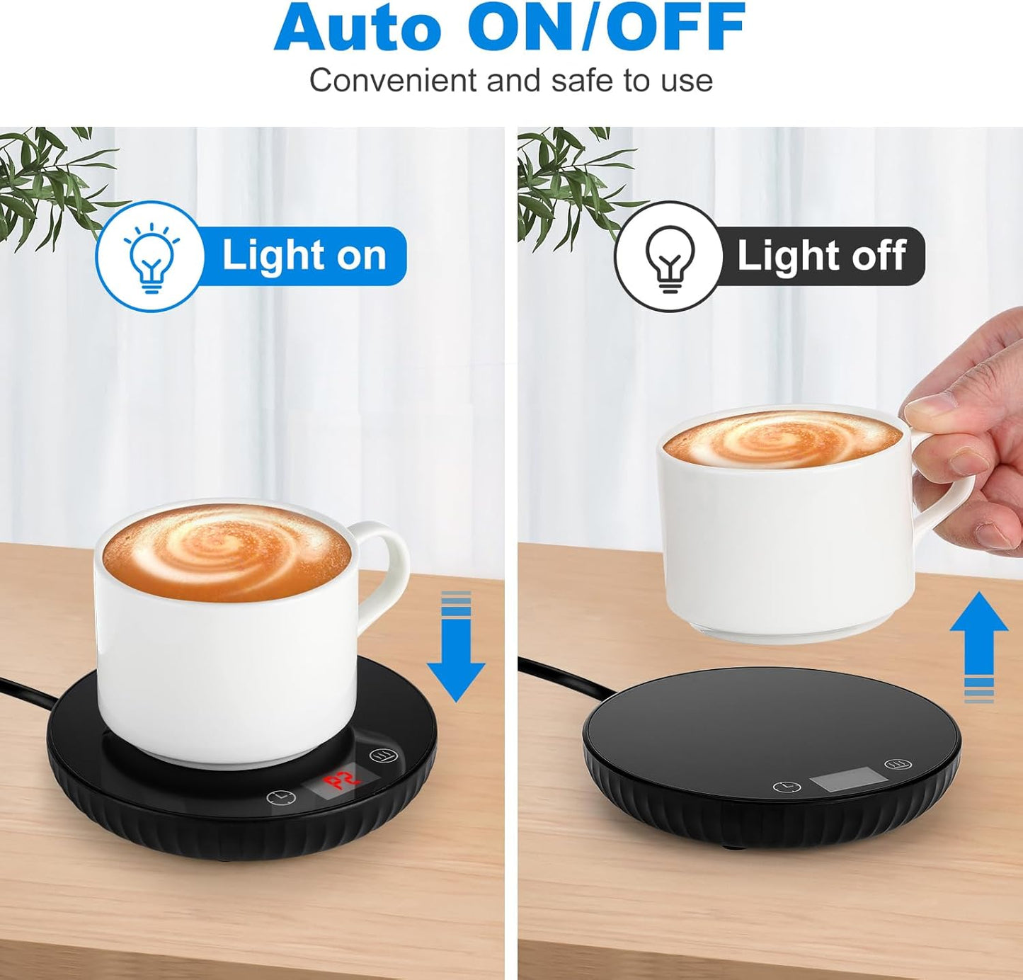 STOBAZA Coffee Mug Warmer for Desk, Electric Cup Warmer with 3 Temp Settings, Auto Shut Off, Milk Tea Warmer Plate