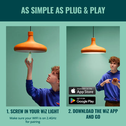 WiZ LED Smart Light Bulbs, Sunset to Sunrise Automation + Motion Detection + Control with Voice or App, Full Color A19 60W 800LM E26 Indoor, Matter Compatible - 1 Pack