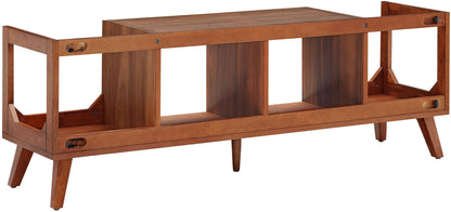 Crosley Furniture Asheville Mid-Century Modern Media Console Record Player Stand, Storage for Vinyl Records, Walnut