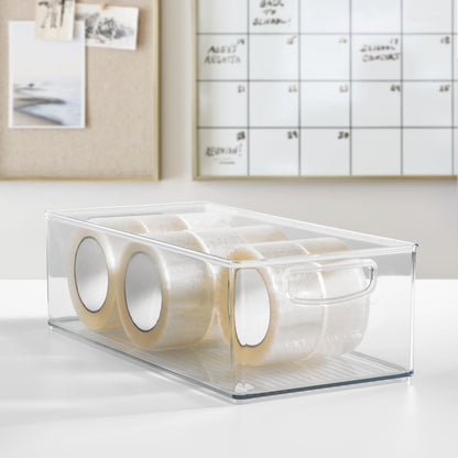 iDesign Stackable Storage Bin - Organizer Bin for Kitchen and Pantry, Clear, Made in USA