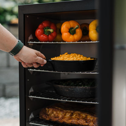 Masterbuilt® 30-inch Digital Electric Vertical BBQ Smoker with Side Wood Chip Loader, Chrome Racks and 710 Cooking Square Inches in Black, Model MB20071117