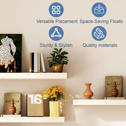 12x7x1.5 Set 3) Floating Shelves for Wall, Bathroom Shelves Over Toilet, Wall Shelves & Book Shelf for Room, Hanging