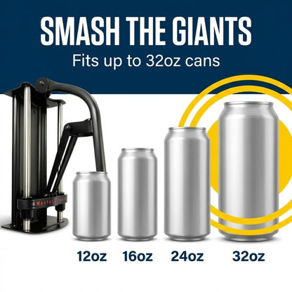 MasterCrush Wall Mounted Aluminum Can Crusher Heavy Duty – Tin and Plastic Bottle Smasher for Recycling (12oz/16oz/24oz/32oz)