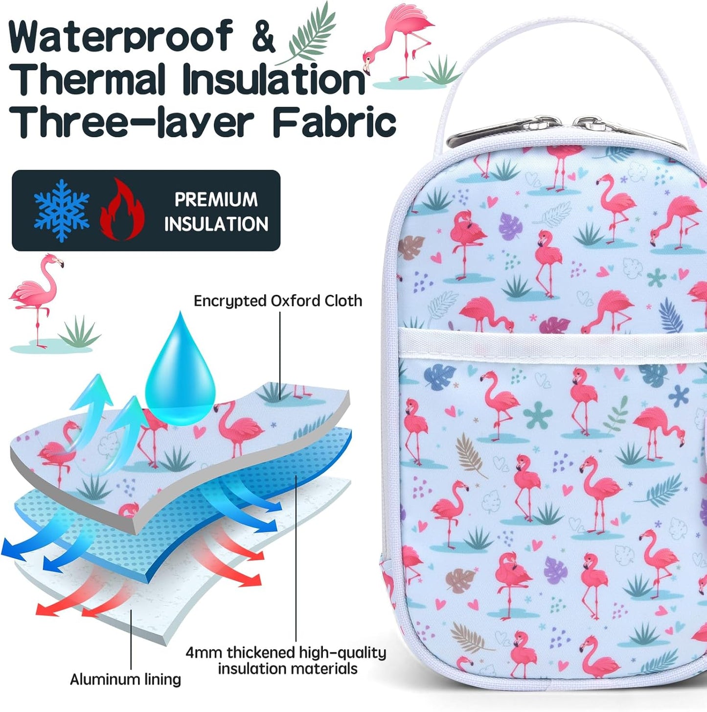 20oz)- Yelocota Small Insulated Lunch Bag- Snack Bag- Mini Cooler Bag with Handle for Travel,Work,School(Storage Space